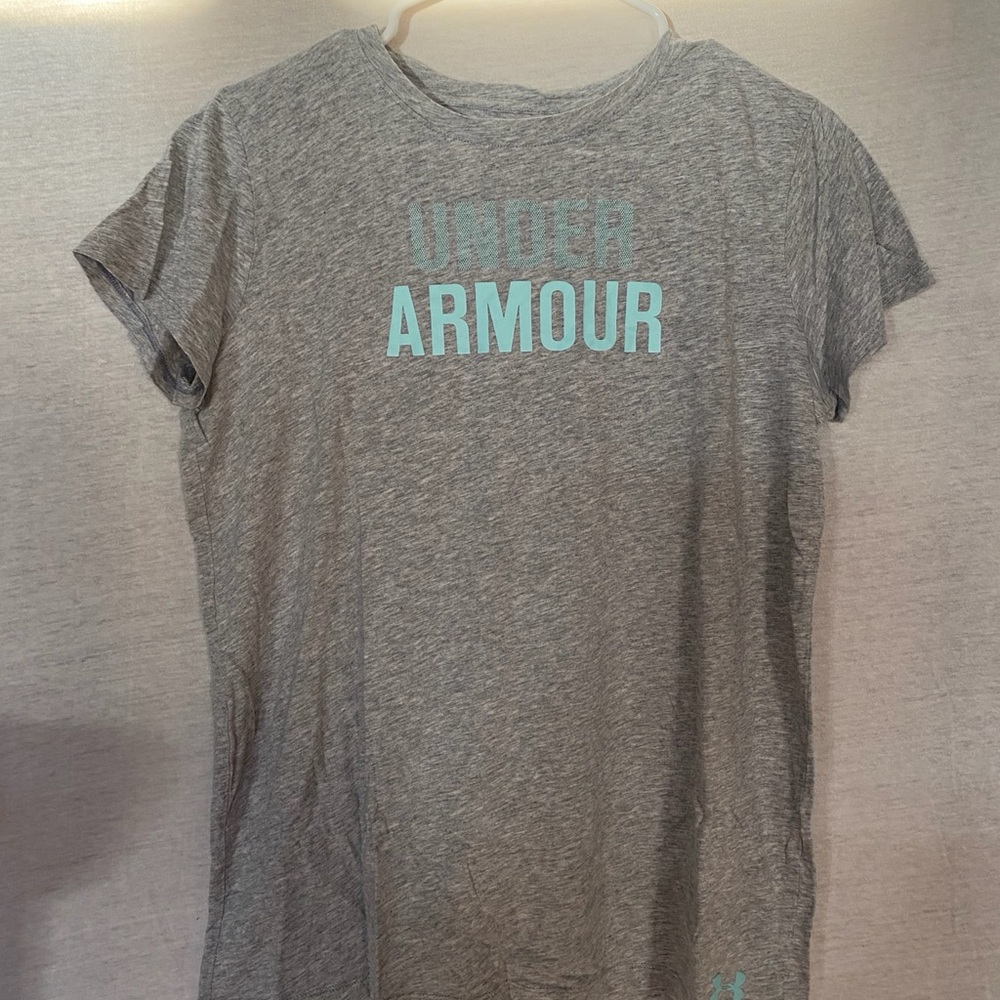 Light Gray/Turquoise Under Armour T-Shirt